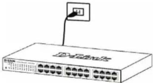 D-LINK DGS-1100-16V2 - Langkah 3: Colokkan kabel power AC - 1