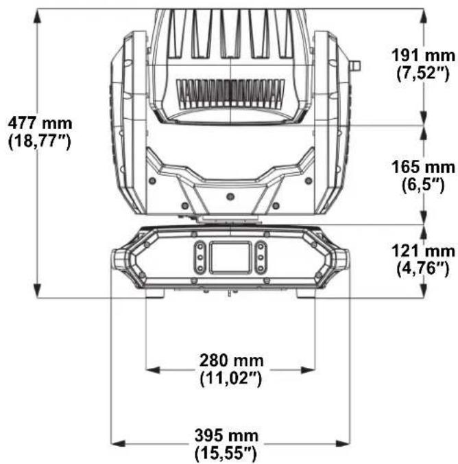 Chauvet Maverick Storm 1 Wash - Productafmetingen - 1