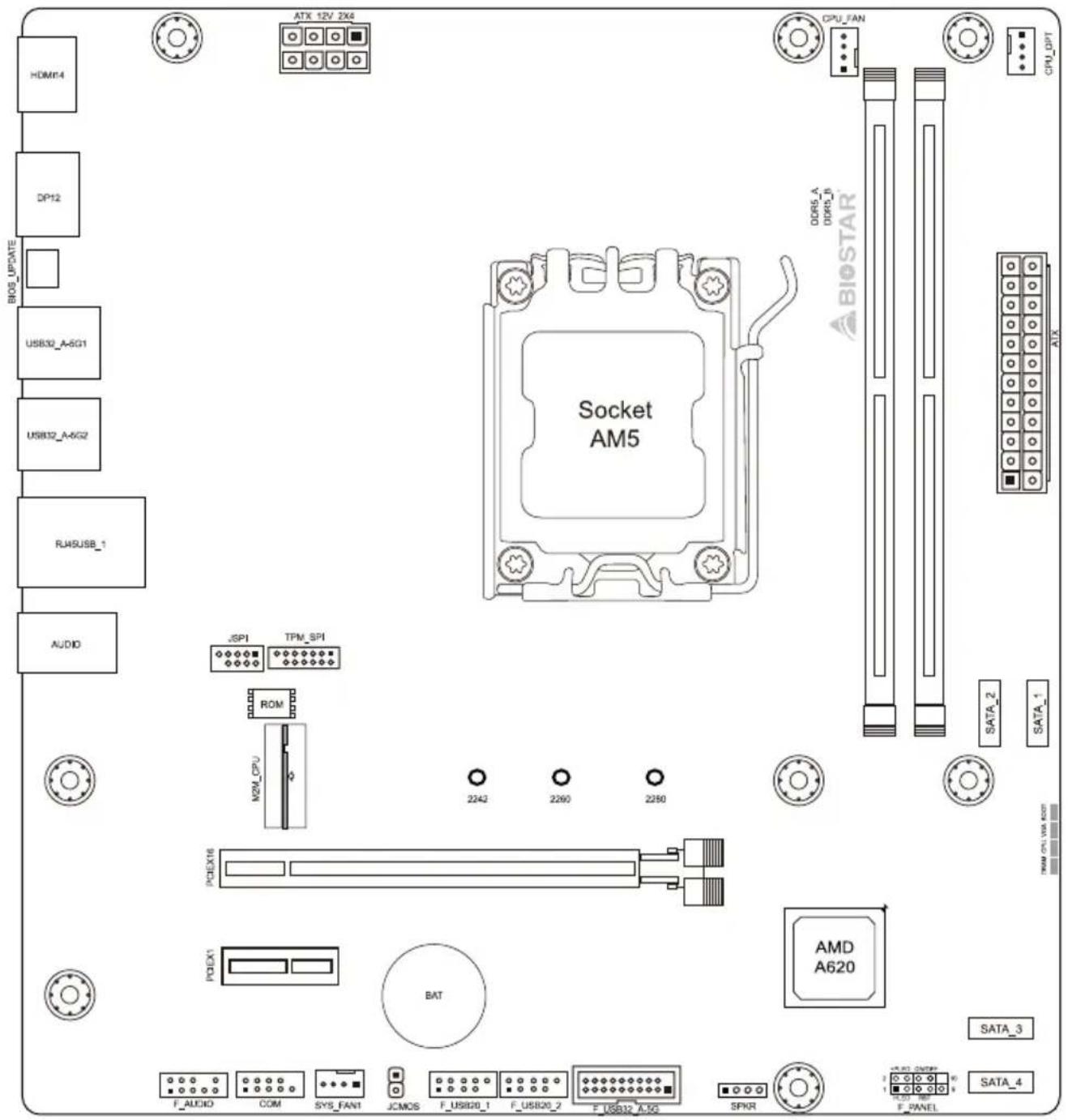 BIOSTAR A620MS - 注意 - 1