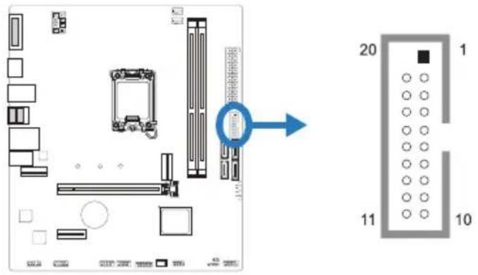 BIOSTAR H610MHP-E - F\_USB32\_A-5G: 前置面板USB 3.2(Gen1)接头 - 1