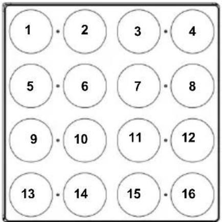 Chauvet Nexus 4×4 - Pixel-layout voor 48- en 53-kanaals modi - 1