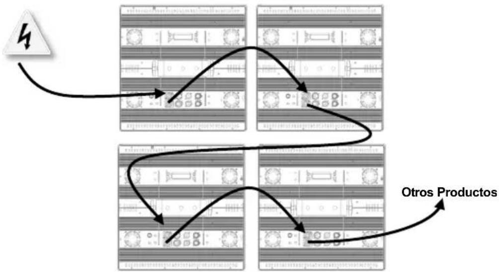 Chauvet Nexus 4×4 - Diagrama de Alimentación en Cadena - 1