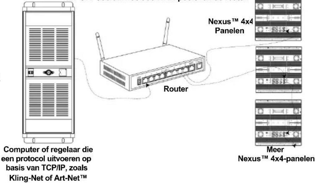 Chauvet Nexus 4×4 - Diagram met ethernet- verbindingen - 1