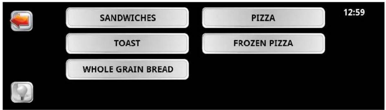 SANDWICHES PIZZA 12:59 TOAST FROZEN PIZZA WHOLE GRAIN BREAD