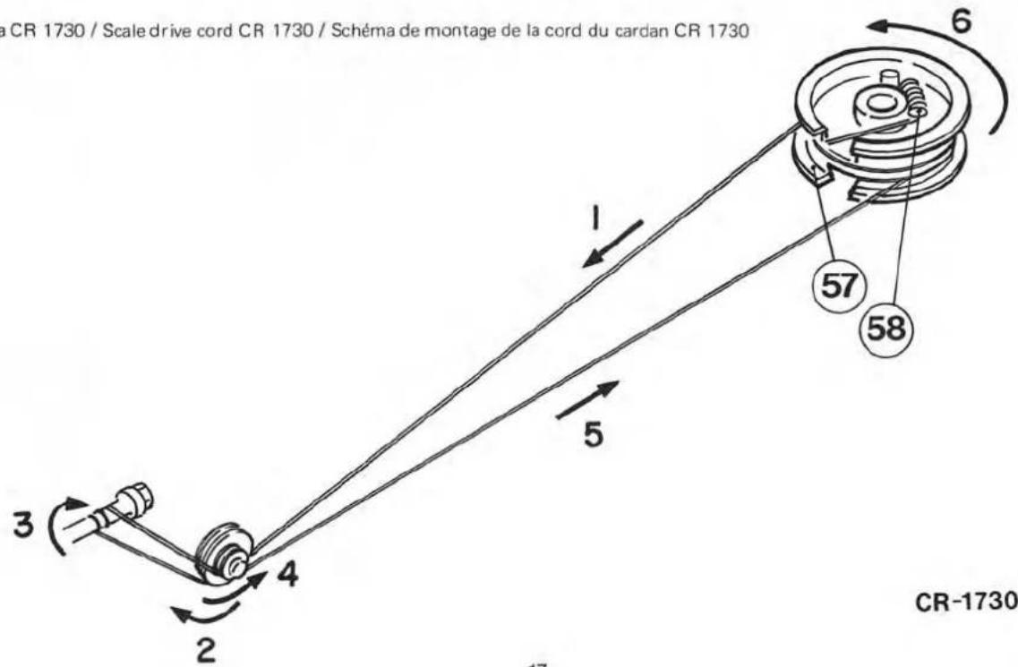 CR 1730 / Scale drive cord CR 1730 / Schéma de montage de la cord du cardan CR 1730 6 57 58 1 5 4 2 3 CR-1730