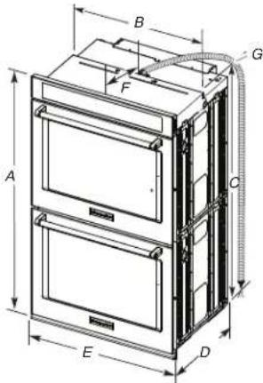 MAYTAG KOES530PSS - Dimensiones del producto, hornos dobles - 1