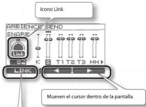 ROLAND TD-11 - Ajuste de la cantidad de ambiente para cada pad (SEND) - 1