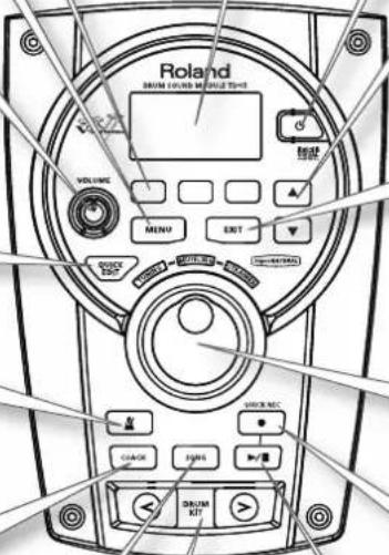 Roland DRUM SOUND MOLDING TEST VOLUME MENU EXIT RISK RISK REC COACH FLOOR DRUM RZ