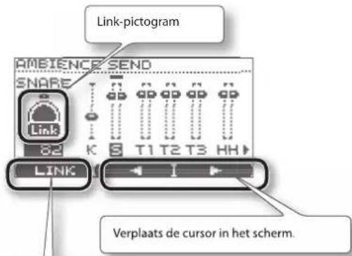 ROLAND TD-11 - De hoeveelheid ambience-galm voor elke pad (SEND) aanpassen - 1
