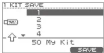ROLAND TD-11 - Druk op de cursorknoppen (▲) of de [MENU]-knop om door het scherm te schuiven en druk op de [F3] (SAVE/LOAD)-knop. - 2