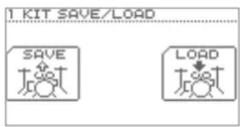 ROLAND TD-11 - Druk op de cursorknoppen (▲) of de [MENU]-knop om door het scherm te schuiven en druk op de [F3] (SAVE/LOAD)-knop. - 1