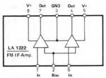 V+ B Out 7 GND 3 Out 4 V+ 5 LA 1222 FM-IF-Amp. 1 In 2 Bias 6 In