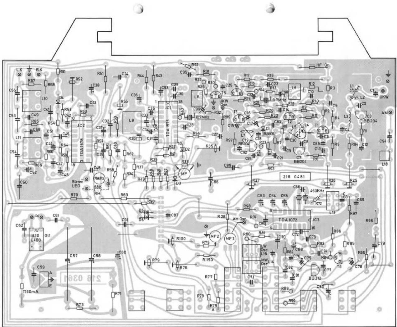 L.K. R.K R67 R68 C55 L10 D4 C49 R53 C42 R63 C53 C51 C45 C54 R60 R59 C52 C47 C46 C50 C48 R58 Stereo LED 76kHz R70 RM R69 R37 R39 R49 R46 R47 D3 R38 MP C91 D5 C87 C62 C51 G11 B30 C400 C59 A E T160mA R73 R71 R79 R76 R77 R78 R79 A MP2 R100 R75 R1150 R1150 R79 R76 R78 R79 A HF Dr. L1 L2 UKW C1 C2 AM L3 BB 204 R1 C3 C4 C5 R94 C12 L18 216 0481 R26 R25 C63 C64 C65 460KHz TDA 1072 JC3 16 AM Osz R80 R81 C70 C72 C73 C74 RW Osc L15 MW L14 IC82 IC81 BB 212 C77 C80 R83 C76 C75 C74 S G T6 C78 C79