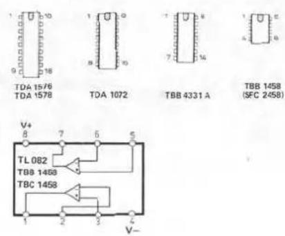 TDA 1576 TDA 1578 TDA 1072 TBB 4331 A TBB 1458 (SFC 2458) V+ 8 7 6 5 TL 082 TBB 1458 TBC 1458 1 2 3 4 V-