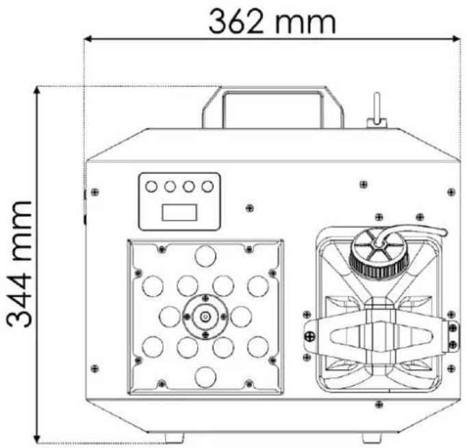 Showtec Stellar UF-1000 Upright Fogger - Dimensions - 1