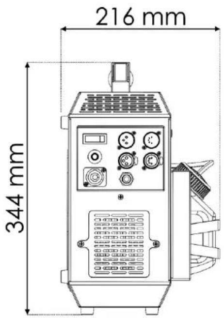 Showtec Stellar UF-1000 Upright Fogger - Dimensions - 2