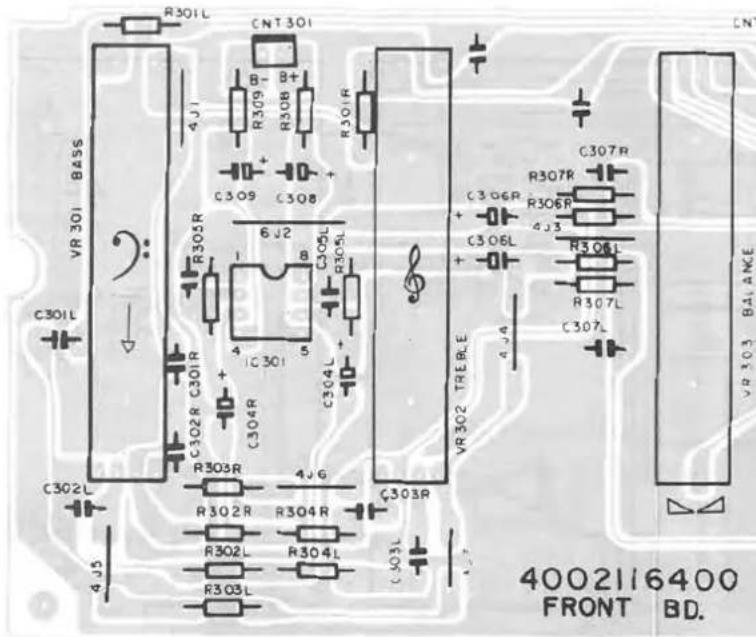 R301L CNT 301 B- B+ R309 R308 R301R C309 C308 6 J2 C305R R305R C301R C304R C304L C304L C304L C302R C301R C302L C302L R302R R304R R302L R304L C303R C303L 4J1 4J6 4J5 C307R R307R C306R R306L C306L R307L C307L AJA VR302 TRELBE VR303 BALANCE 4002116400 FRONT BD.