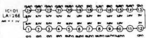 IC101 LA1266 M=1 V 24 23 22 21 20 19 18 17 16 15 14 13 SNV SNV SNV SNV SNV SNV SNV SNV SNV SNV 1 2 3 4 5 6 7 8 9 10 11 12 SNV SNV SNV SNV SNV SNV SNV SNV SNV
