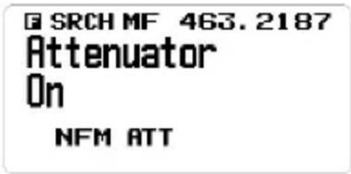 UNIDEN BCD160DN - Modifier l'atténuation - 1