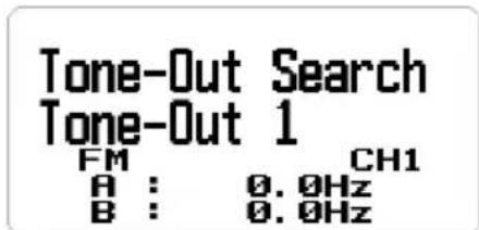 Tone-Out Search Tone-Out 1 FM CH1 A : 0.0Hz B : 0.0Hz