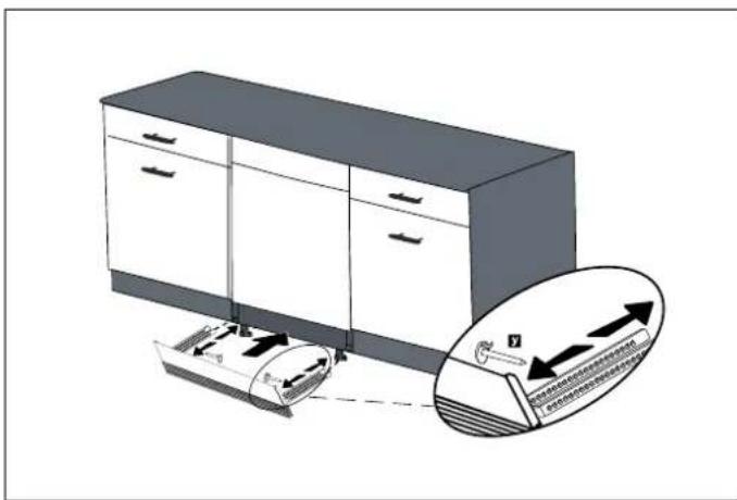 BERTAZZONI DW24S3IPV - AJUSTE DEL ZOCALO MOVIL (SEGUN EL MODELO) - 3