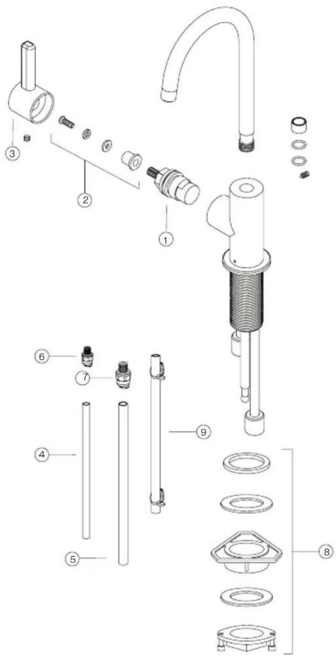 FRANKE EOS-FW-304 - Spare/replacement list EOS-HO-304 - 1