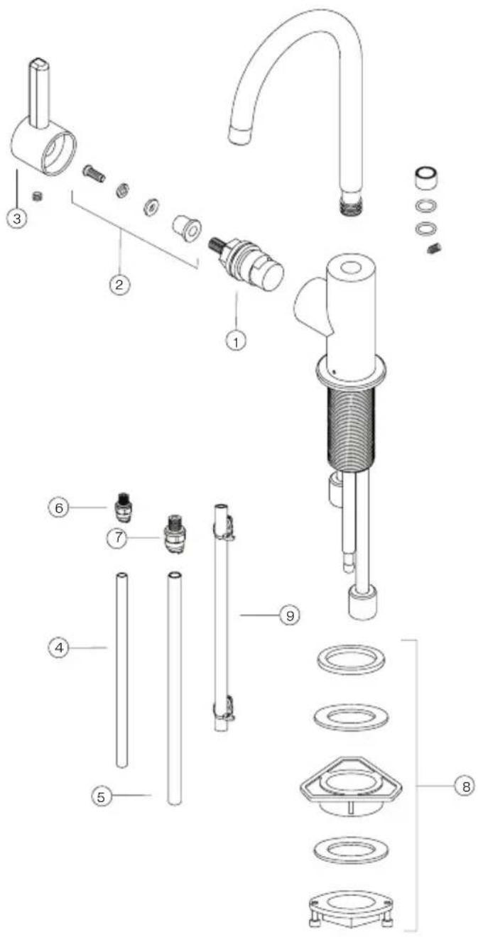 FRANKE EOS-FW-304 - Lista de partes/refacciones EOS-HO-304 - 1