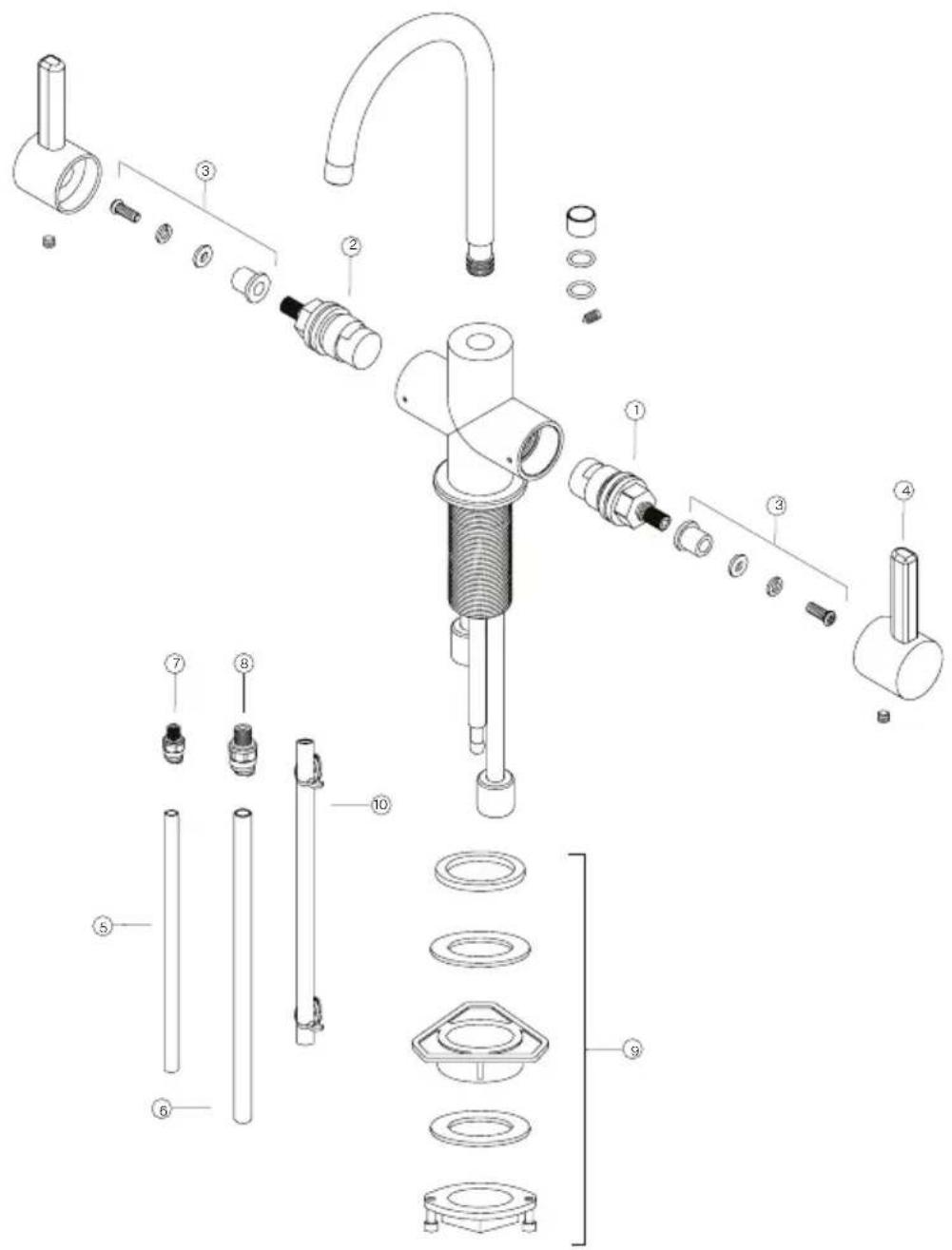 FRANKE EOS-FW-304 - Lista de partes/refacciones EOS-HC-304 - 1
