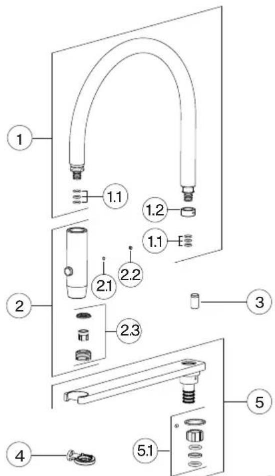 FRANKE CEN-SP-304 - Spare/replacement list - 1