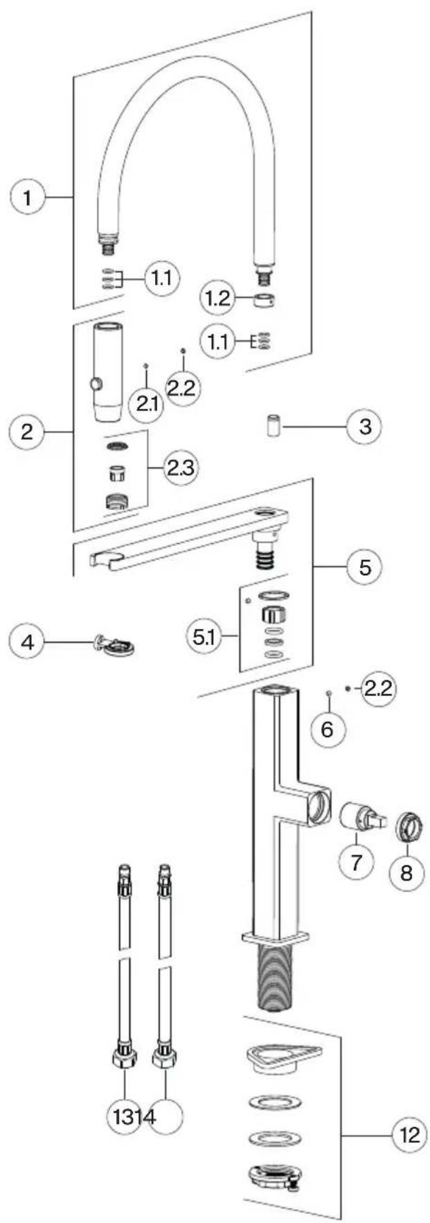 FRANKE CEN-SP-304 - Liste des pièces de rechange / de remplacement - 1