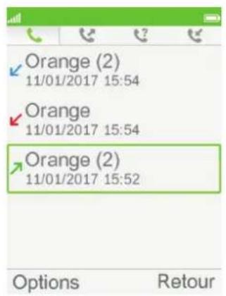 ORANGE Hapi 30 - Consulter le journal d'appels - 4