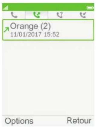 ORANGE Hapi 30 - Consulter le journal d'appels - 5