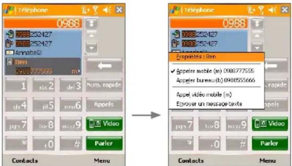 ORANGE SPV M3100 - Pour téléphoner ou envoyer un message texte à l'aide de Smart Dialing - 1