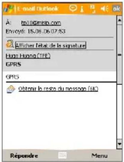 ORANGE SPV M3100 - Pour vérifier une signature numérique dans le message que vous recevez, procédez comme suit: - 1