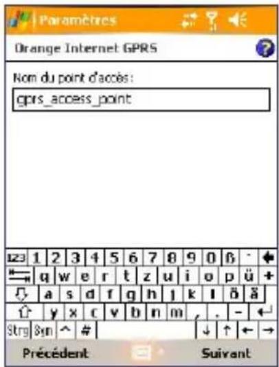 ORANGE SPV M3100 - Pour installer une connexion GPRS à Internet - 3