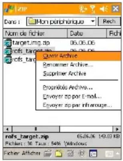 ORANGE SPV M3100 - Pour ouvrir un fichier ZIP et extraire des fichiers - 1