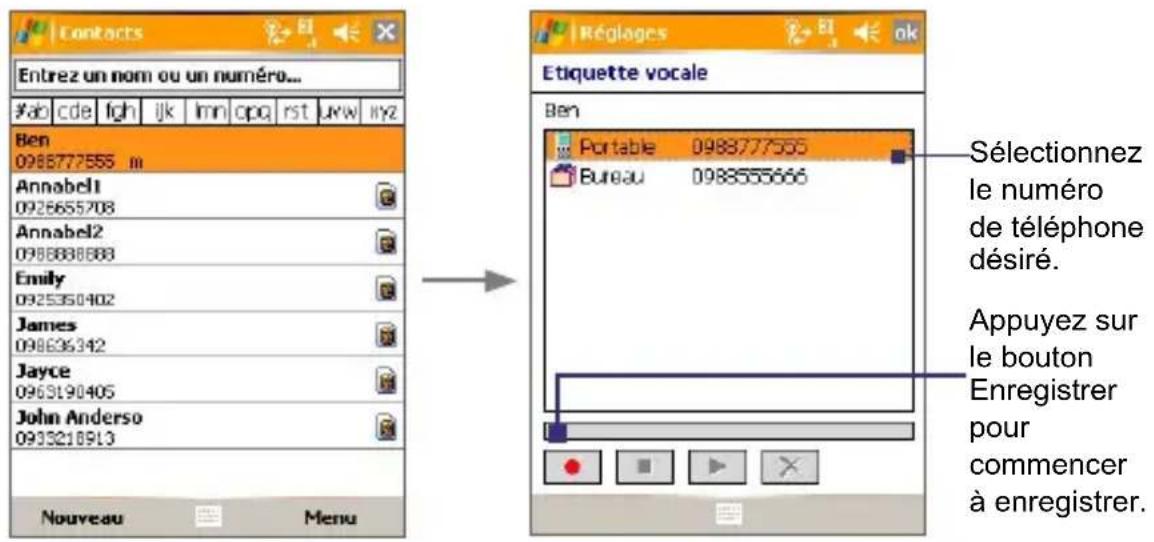 ORANGE SPV M3100 - Créer un raccourci vocal pour un numéro de téléphone - 2