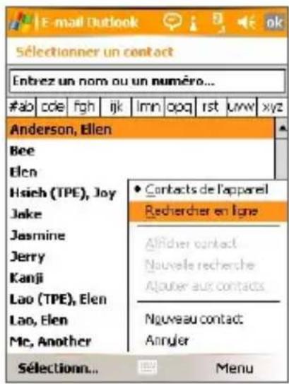 ORANGE SPV M3100 - Pour trouver un contact en ligne - 2