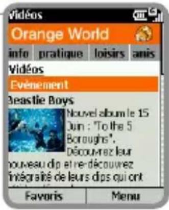 ORANGE SPV E650 - La vidéo sur le mobile : - 1