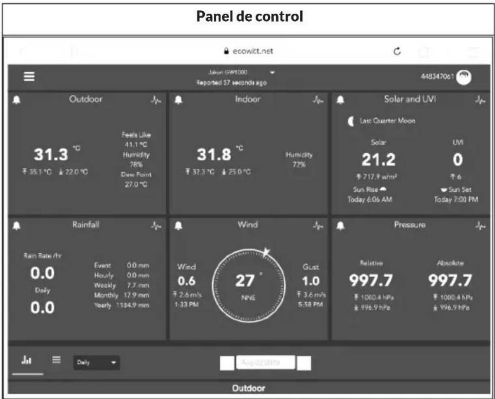 Waldbeck Huygens - Visualización de los datos en ecowitt.net - 1