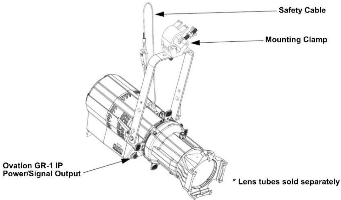 Chauvet Ovation E-260WW IP - Product Mounting Diagram - 1