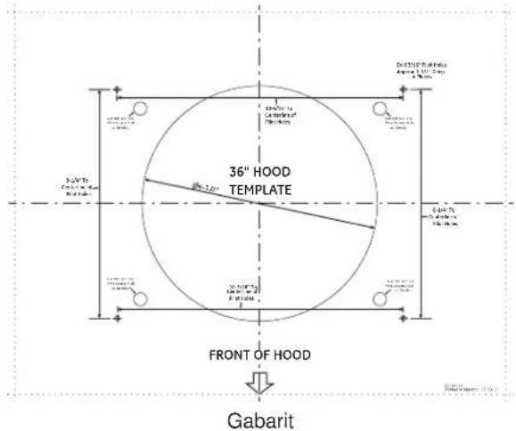 36TH HOOD TEMPLATE FRONT OF HOOD Gabarit