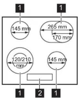 ELECTROLUX LRR8436M - Disposición de las zonas de cocción - 1