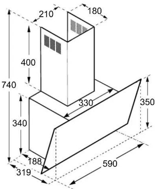 BOSCH DWK63PJ61T - Dimensions de l'appareil - 1