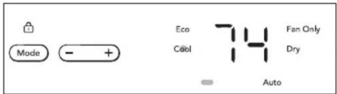Mode - + Eco Cool 74 Fan Only Dry Auto