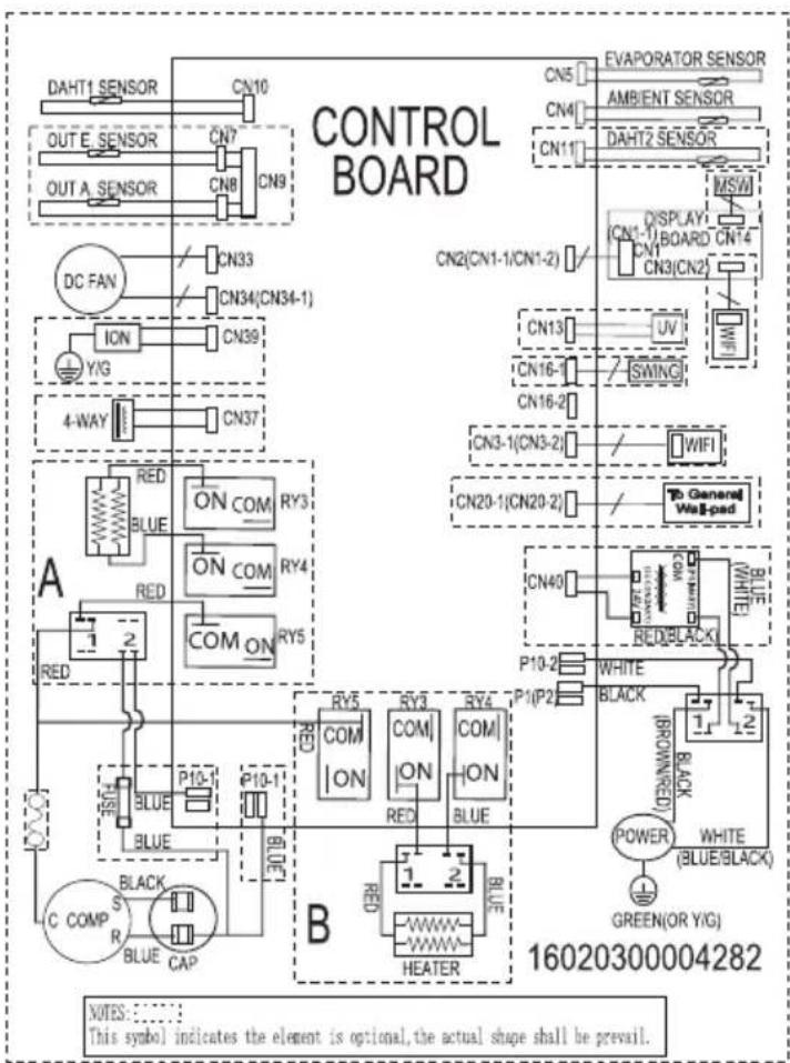 FRIGIDAIRE FHWH234WB2 - Diagramme de câblage - 1