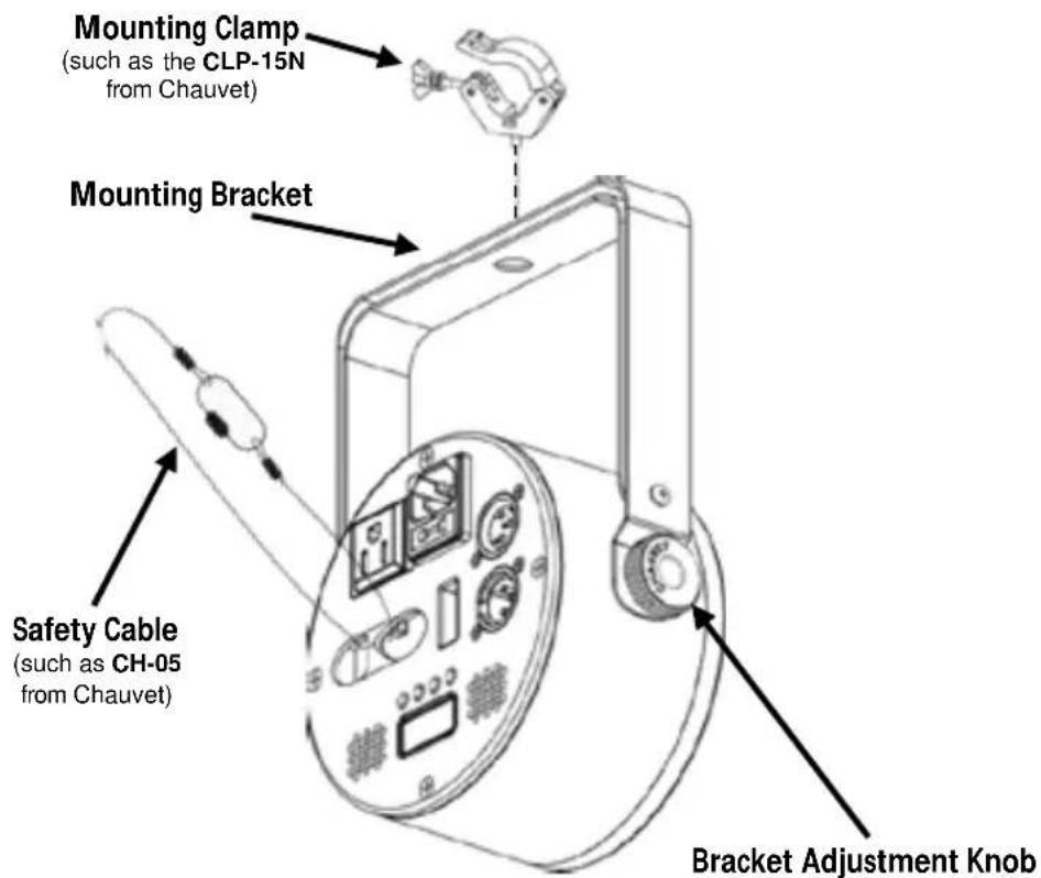 Chauvet SlimPAR T6 USB - Mounting Diagram - 1