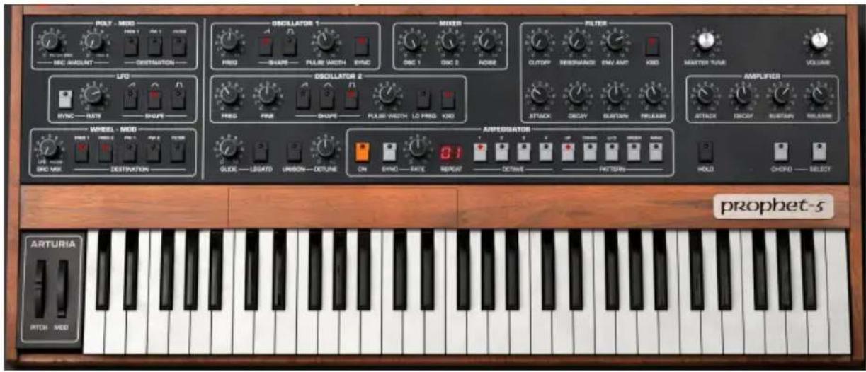 Arturia Prophet-5 V - PANNEAU PRINCIPAL DU SYNTHÉ - 1