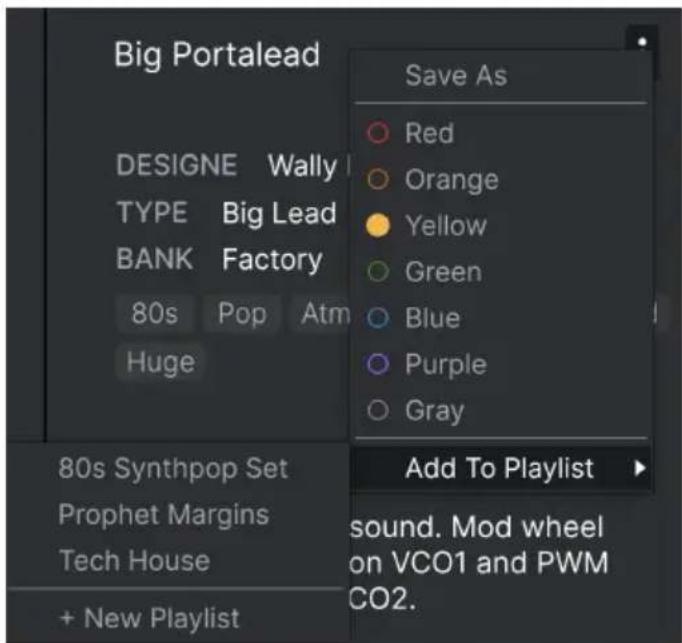 Arturia Prophet-5 V - Partie Preset Info - 2