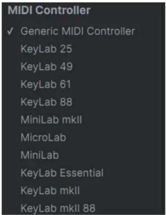 Arturia Prophet-5 V - Menu MIDI Controller [Contrôleur MIDI] - 1